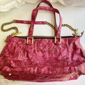 Juicy Couture Vintage Goatskin Pink Silvia Snake-Embossed Bag
